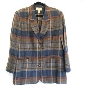 Vintage Express Large Striped Blazer/Vest Set